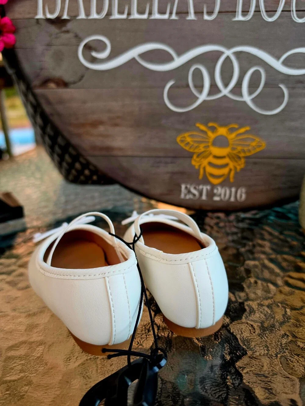 Girls White Mary Jane Ballet Flat with Bow